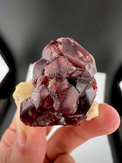 Red Spessartite Garnet on Matrix from Skardu, Pakistan - 33 Grams
