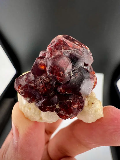 Red Spessartite Garnet on Matrix from Skardu, Pakistan - 33 Grams