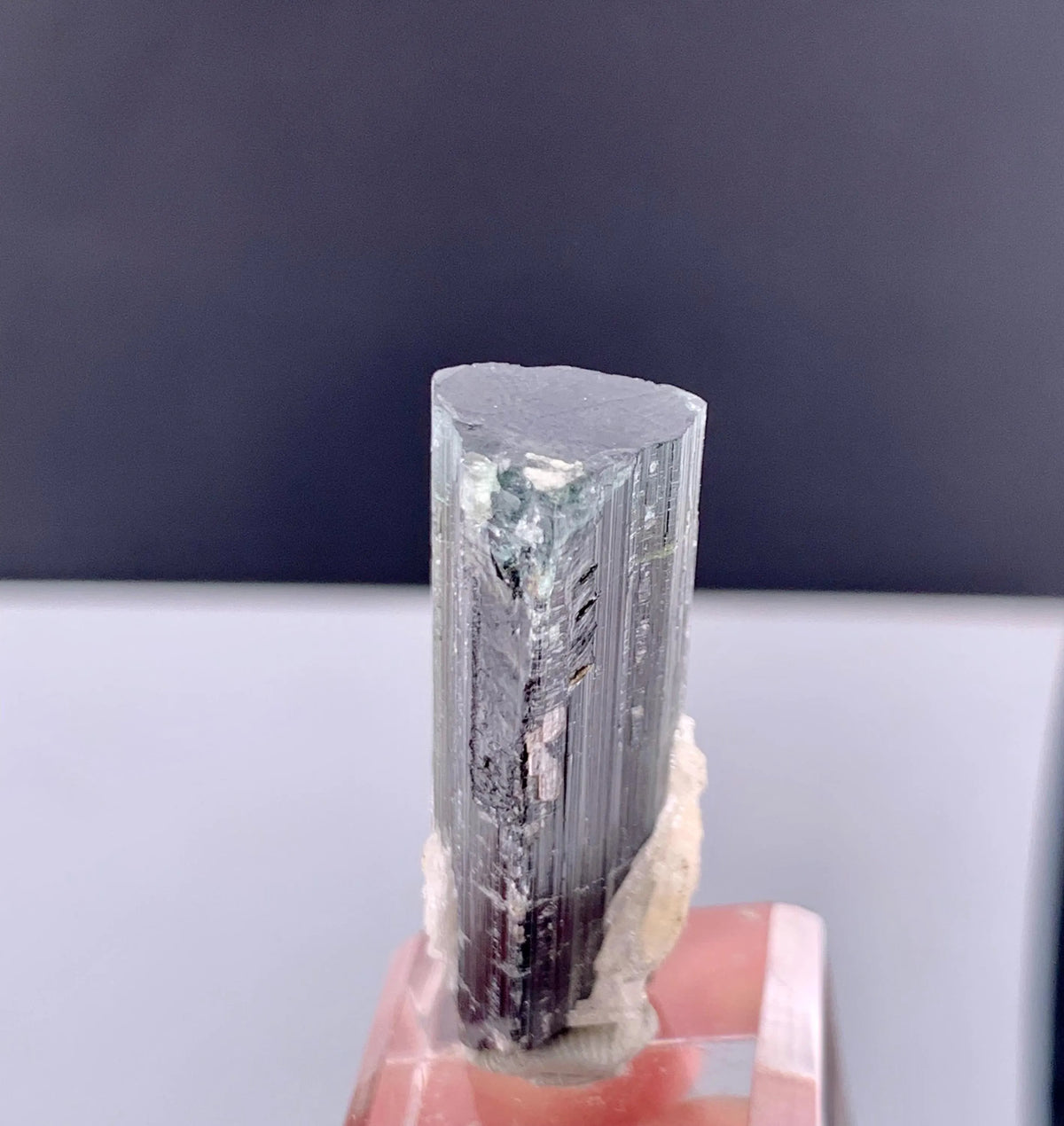 Green Cap Tourmaline Crystal with Albite from Pakistan - 10 Grams