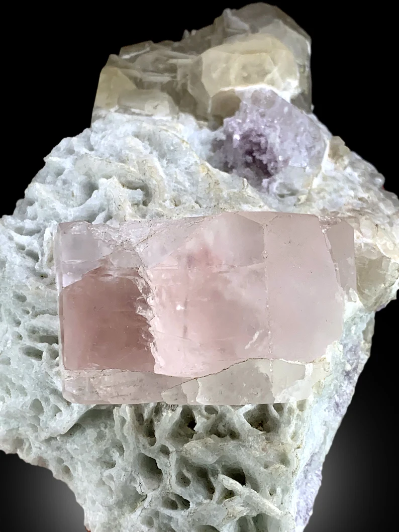 collector pink morganite specimen
natural morganite crystal display piece