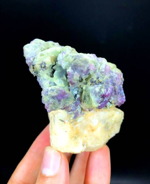 rare purple corundum display specimen 315g
matrix mounted corundum crystal formation
collector grade corundum mineral specimen