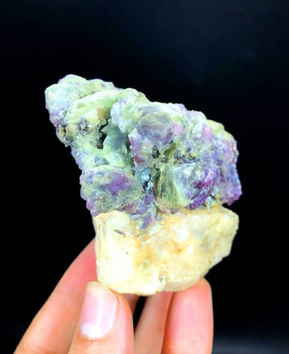 rare purple corundum display specimen 315g
matrix mounted corundum crystal formation
collector grade corundum mineral specimen