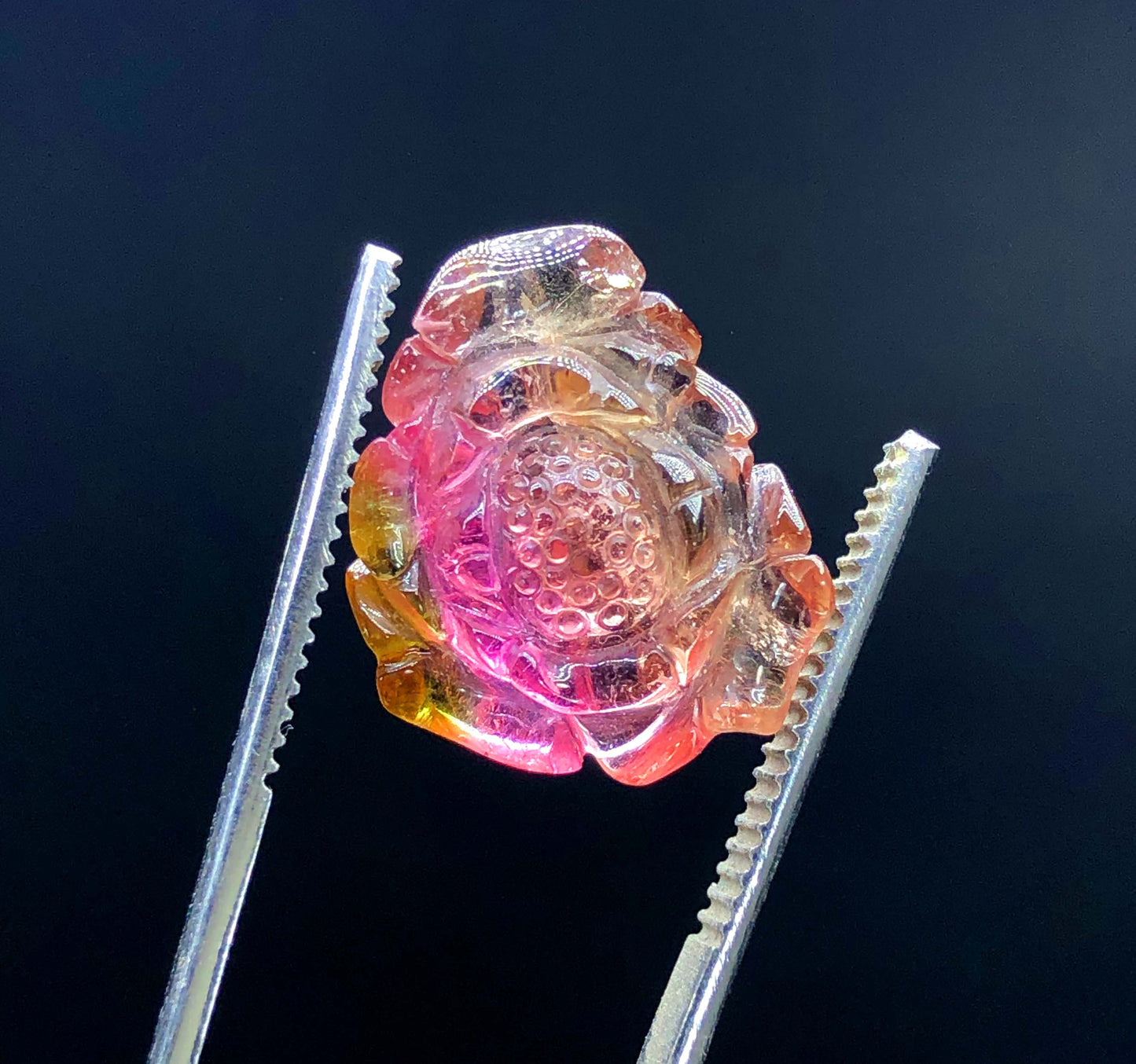 hand carved tourmaline gemstone Afghanistan
polished bicolor tourmaline pendant stone