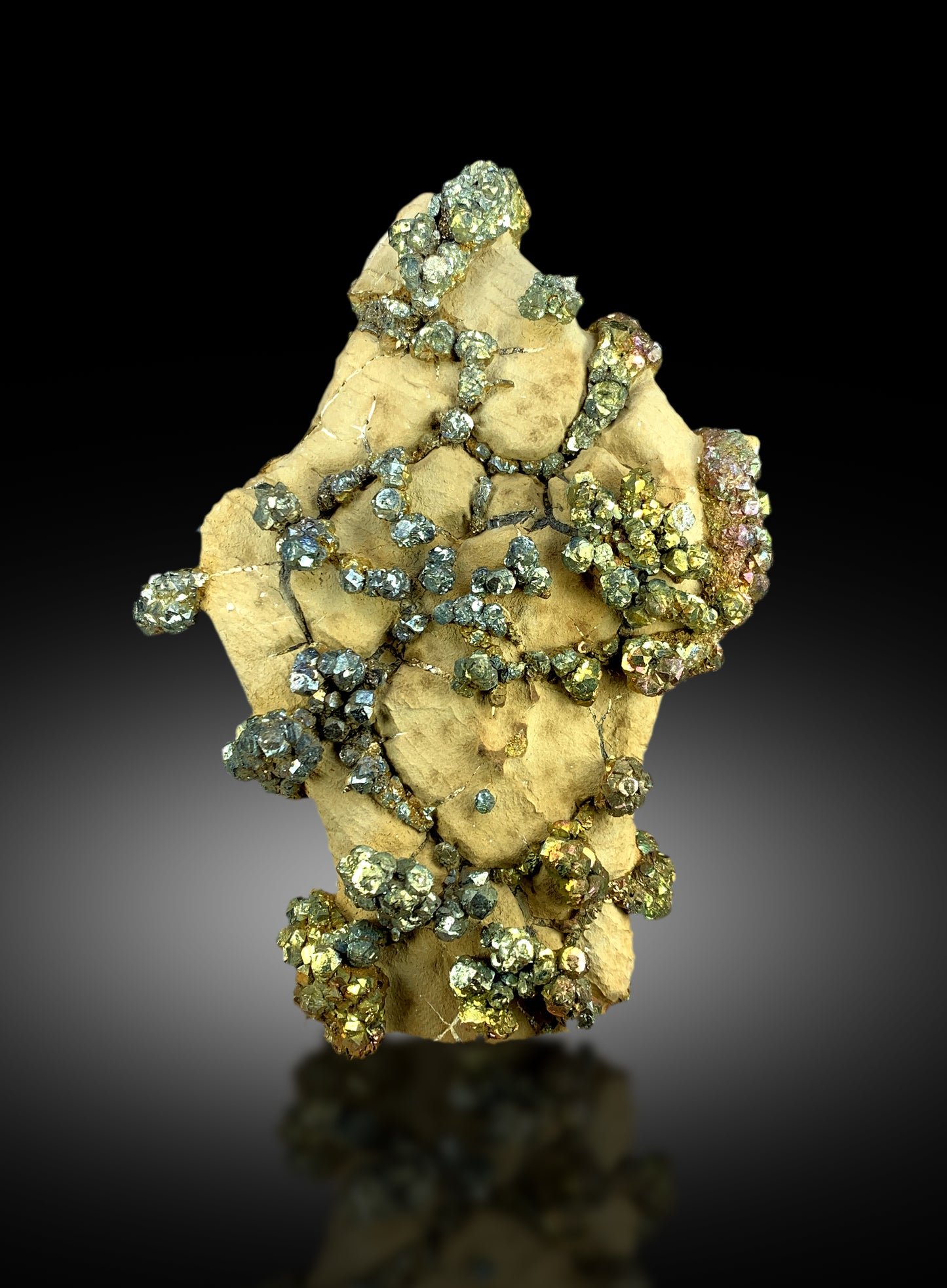 premium rainbow pyrite collector specimen
display quality pyrite mineral
natural iridescent pyrite formation