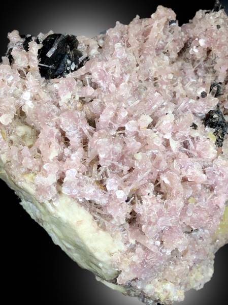 rare herderite crystal with pink tourmaline
natural quartz and tourmaline mineral formation