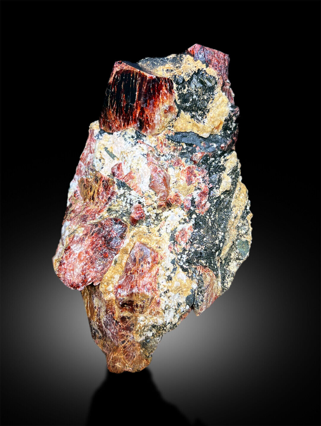 large red zircon crystal specimen pakistan
natural red zircon crystals on matrix