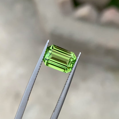 Burma Peridot Gemstone For Ring, Apple Green Peridot Ring Stone, 3.6 CT