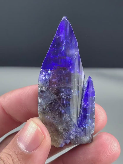 Deep Blue Tanzanite Crystal, Terminated Tanzanite Stone, Crystal Specimen, Tanzanite Gemstone, Raw Mineral - 38 gram