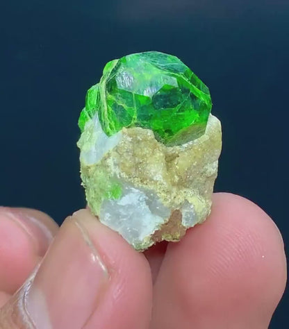 Demantoid Garnet, Green Garnet, Garnet With Calcite, Garnet on Mtarix - 71.55 cts