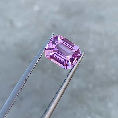 Lilac Pink Kunzite Loose Stone For Ring, Emerald Kunzite Gemstone, 4.50 CT