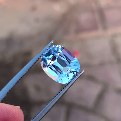 Flawless Aquamarine Gemstone, Blue Aquamarine March Birthstone Ring, 4.95CT