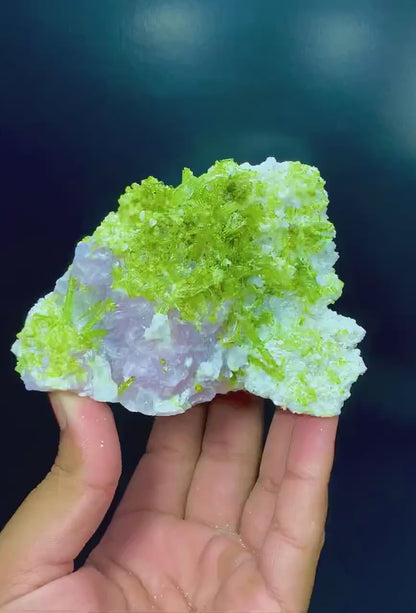 Green Tourmaline Crystals with Pink Lepidolite, Tourmaline Specimen, Tourmaline Cluster, Tourmaline for sale, Mineral Specimen, 492 g