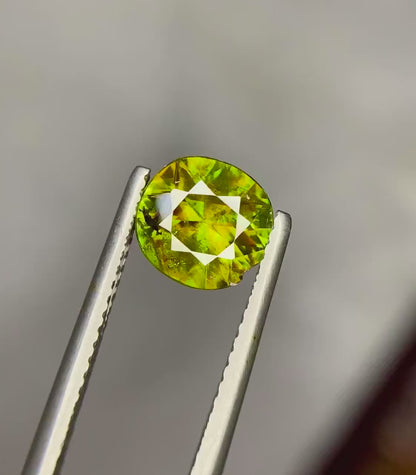 Round Cut Titanite Green Sphene Gemstone, Fire Sphene, Loose Gemstone, Gemstone Jewelry - 1.55 CT