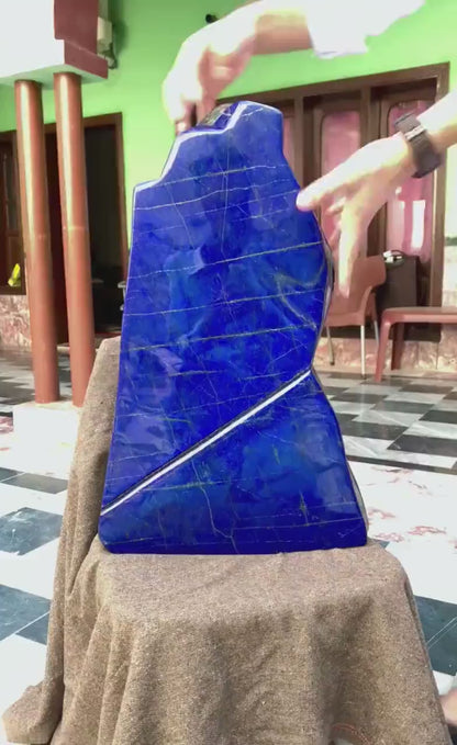 Lapis Lazuli Tumble , Huge Lapis Lazuli Free form tumble Made in Afghanistan, Real Blue Ultramarine, Handmade NO dye Lapis Tumble Home Decor