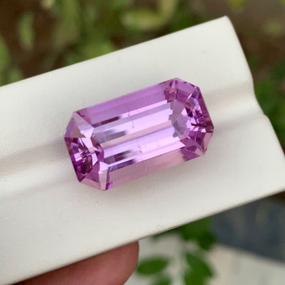 Lilac Kunzite Gemstone For Jewelry, Emerald Cut Kunzite Loose Stone, 38.5CT