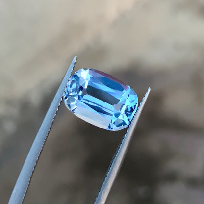 Natural Aquamarine Gemstone, Deep Blue Aquamarine March Birthstone, 3.95 CT