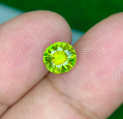 Round Cut Titanite Green Sphene Gemstone, Fire Sphene, Loose Gemstone, Gemstone Jewelry - 1.00 CT