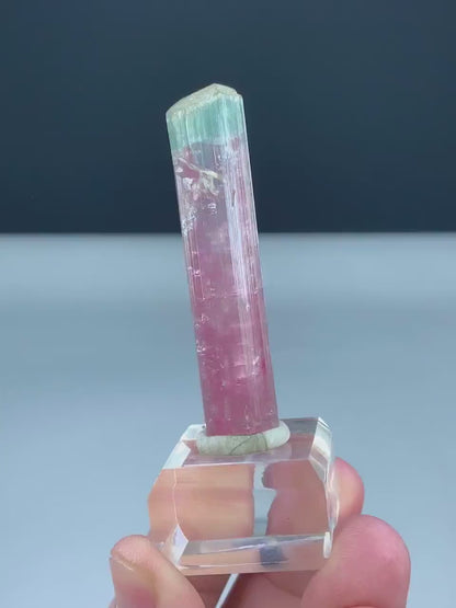 Cotton Candy Tourmaline Crystal, BIcolor Tourmaline, Tourmaline Gemstone, Paprok Tourmaline, Crystal Specimen, Fine Mineral  - 22 gram