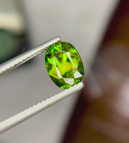 Oval Cut Titanite Green Sphene Gemstone, Fire Sphene, Loose Gemstone, Gemstone Jewelry - 1.80 CT