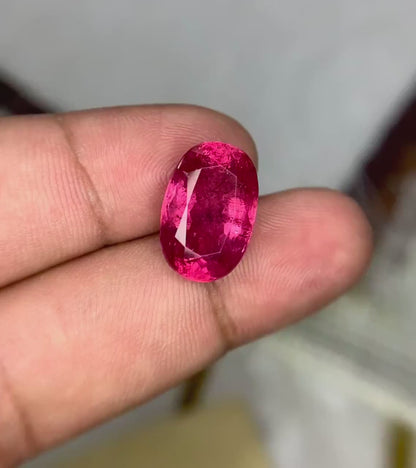 Oval Cut Rubelite Tourmaline Gemstone, Loose Gemstone, Rubelite Ring, Rubelite Jewelry, Jewelry Making, Gemstone Jewelry - 9.39 CT