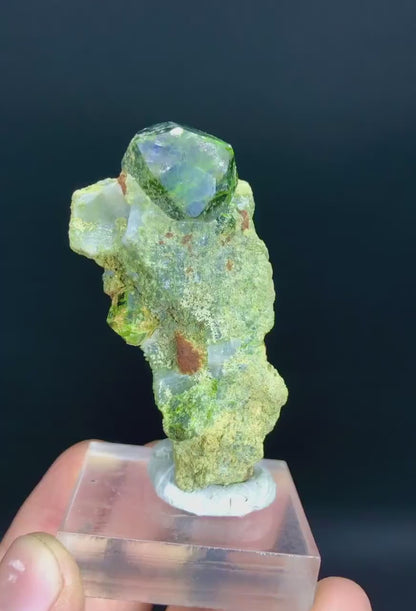 Lush Green Demantoid Garnet on Matrix, Raw Mineral, Garnet Crystals, Garnet Stone, Demantoid Garnet Specimen - 64 gram