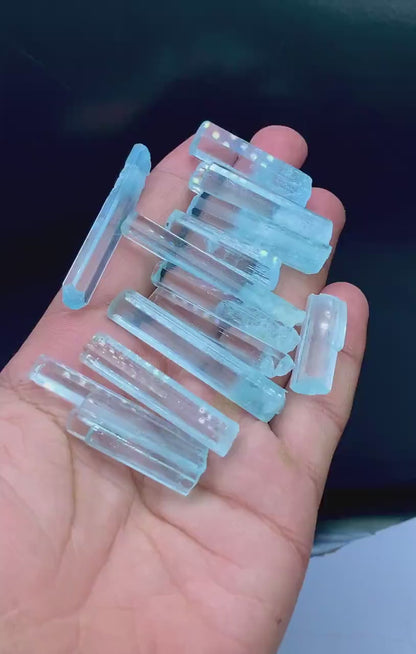 Terminated Facet Grade Sky Blue Color Aquamarine Crystals Parcel, Aquamarine Lot, Wholesale Crystals, Aquamarine Gemstone - 430 g