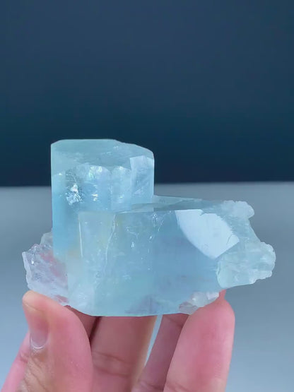 Natural Sky Blue Color Aquamarine Crystals, Raw Mineral, Aquamarine Specimen, Aquamarine from Nagar Mine Skardu Pakistan - 141 gram