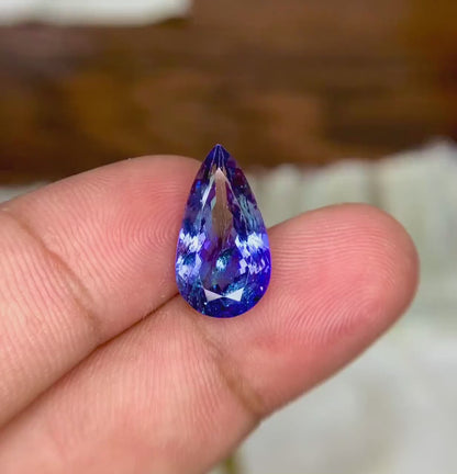 Pear Shape Royal Blue Color Tanzanite gemtone, Loose Gemstone, Tanzanite Faceted Cut Stone, Gemstone Jewelry - 5.95 CT