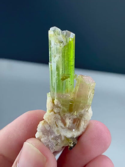 Natural Watermelon Tourmaline Crystals with Lepidolite, Tourmaline Specimen, Tourmaline from Paprok Afghanistan - 14 gram