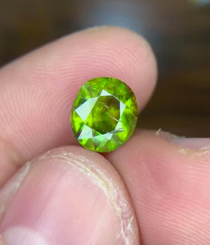 Oval Cut Titanite Sphene Gemstone, Fire Sphene, Loose Gemstone, Sphene Faceted Cut Stone - 2.00 CT