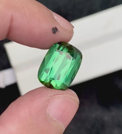 Cusshion Cut Mint Green Tourmaline Gemstone, Loose Gemstone, Tourmaline Ring, Gemstone Jewelry, Afghan Tourmaline - 10.95 CT