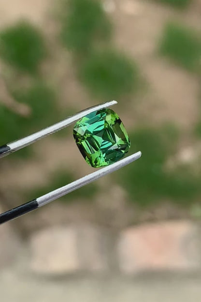 Bi Color Tourmaline Loose Stone, Bluish Tourmaline Gemstone, Faceted Tourmaline Ring Gemstone, Greenish Blue Tourmaline Cut Stone, 3.25 CT