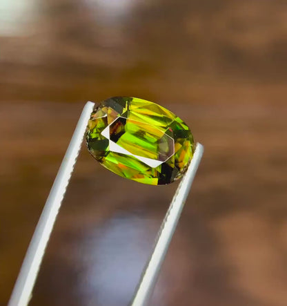 Top Quality Oval Cut Titanite Sphene Gemstone, Sphene Faceted Cut Stone, Loose Gemstone, Jewelry Making - 6.30 CT