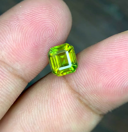 Full Fire Titanite Sphene Gemstone, Octagon Cut Faceted Sphene Cut Stone, Sphene Gemstone for Ring - 1.55 CT