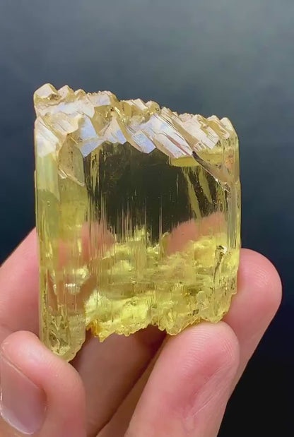 Transparent Yellow Color Triphane Kunzite Crystal, Etched Kunzite, Raw Mineral, Kunzite Crystal from Afghanistan - 57 gram