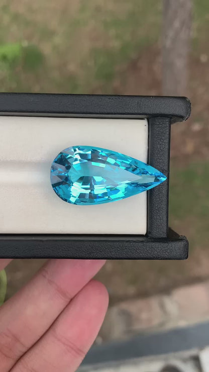Pear Topaz Jewelry Stone, Swiss Blue Topaz Gemstone, Natural Topaz Stone