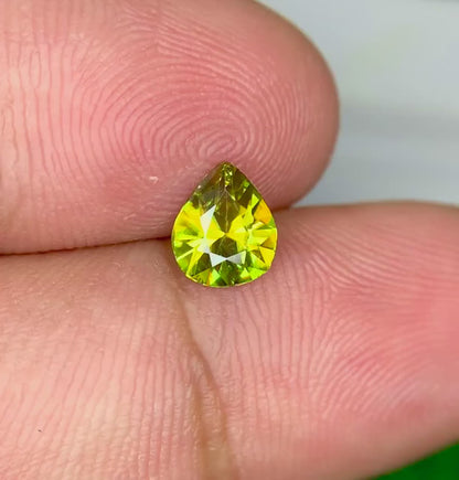 Pear Shape Titanite Green Sphene Gemstone, Fire Sphene, Loose Gemstone, Gemstone Jewelry - 0.65 CT