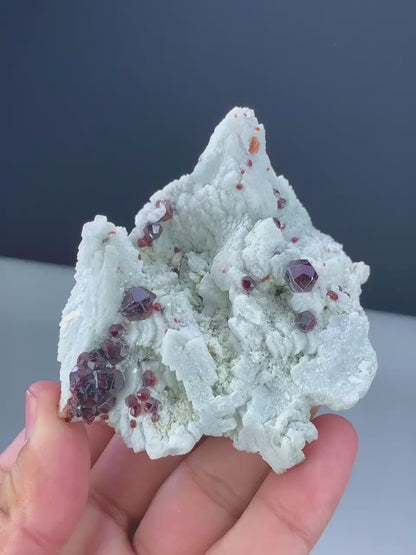 Natural Red Color Garnet Crystals on Matrix, Garnet Cluster, Raw Mineral, Garnet Specimen from Skardu Pakistan - 217 gram