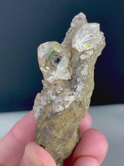 Enhydro Petroleum Quartz Crystals on Matrix, Rare Mineral, Crystal Specimen, Raw Mineral, Quartz Specimen - 69 gram