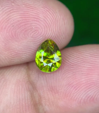 Pear Shape Titanite Green Sphene Gemstone, Fire Sphene, Loose Gemstone, Gemstone Jewelry - 0.80 CT