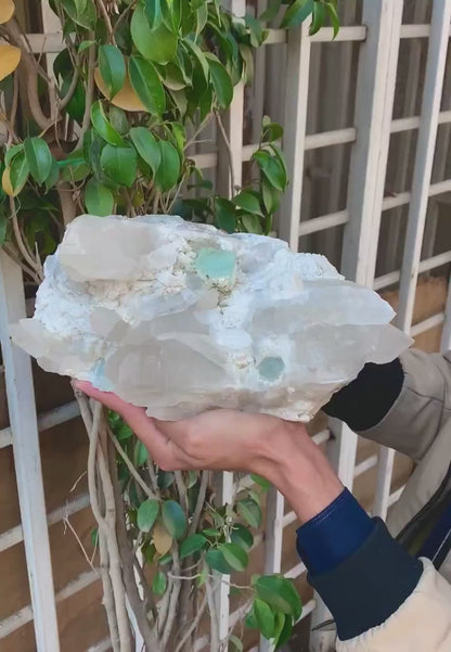 Natural Sky Blue Color Aquamarine Crystals with Quartz and Feldspar, Aquamarine Specimen, Raw Mineral, Fine Minerals - 6800 gram