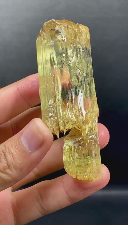 Natural Yellow Triphane Kunzite with Complex Mountain Shape Terminations, Kunzite Stone, Raw Mineral, Kunzite Gemstone - 54 gram