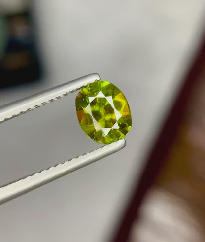 Oval Cut Titanite Green Sphene Gemstone, Fire Sphene, Loose Gemstone, Gemstone Jewelry - 1.25 CT