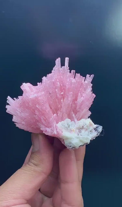 Natural Pink Color Tourmaline Crystals Cluster, Tourmaline Bunch, Tourmaline on Matrix, Tourmaline Specimen from Skardu Pakistan - 190 gram