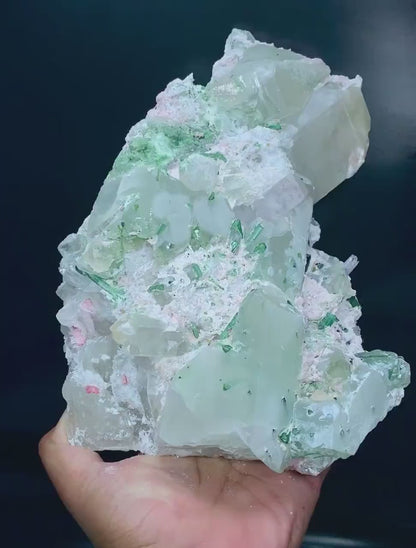 Pink Morganite With Green Tourmalines Kunzite Quartz and Albite Combine Specimen From Afghanistan - 3654 gram