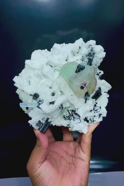 Bicolor Fluorite with Aquamarine, Tourmaline Crystals, Feldspar Specimen, Fluorite Specimen, Schorl Crystals, Blue Aquamarine, 3042 g