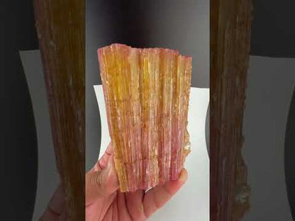 Orange Pink Tourmaline Crystal with Lepidolite Mica from Afghanistan, 316 gram