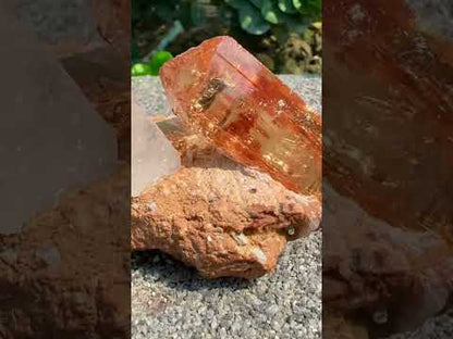 Natural Golden Topaz Crystal on Matrix from Katlang Pakistan, 59 gram