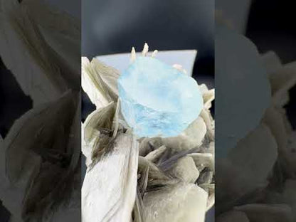 Aquamarine Crystals on Muscovite Mica From Pakistan - 164 Grams