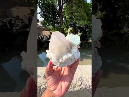 AquaMorganite crystal with Quartz and Albite from Pakistan, 1465 grams